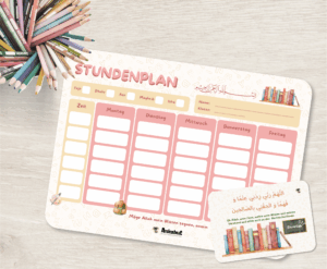 Stundenplan Grundschule + Bittgebet-Karte - Rosa